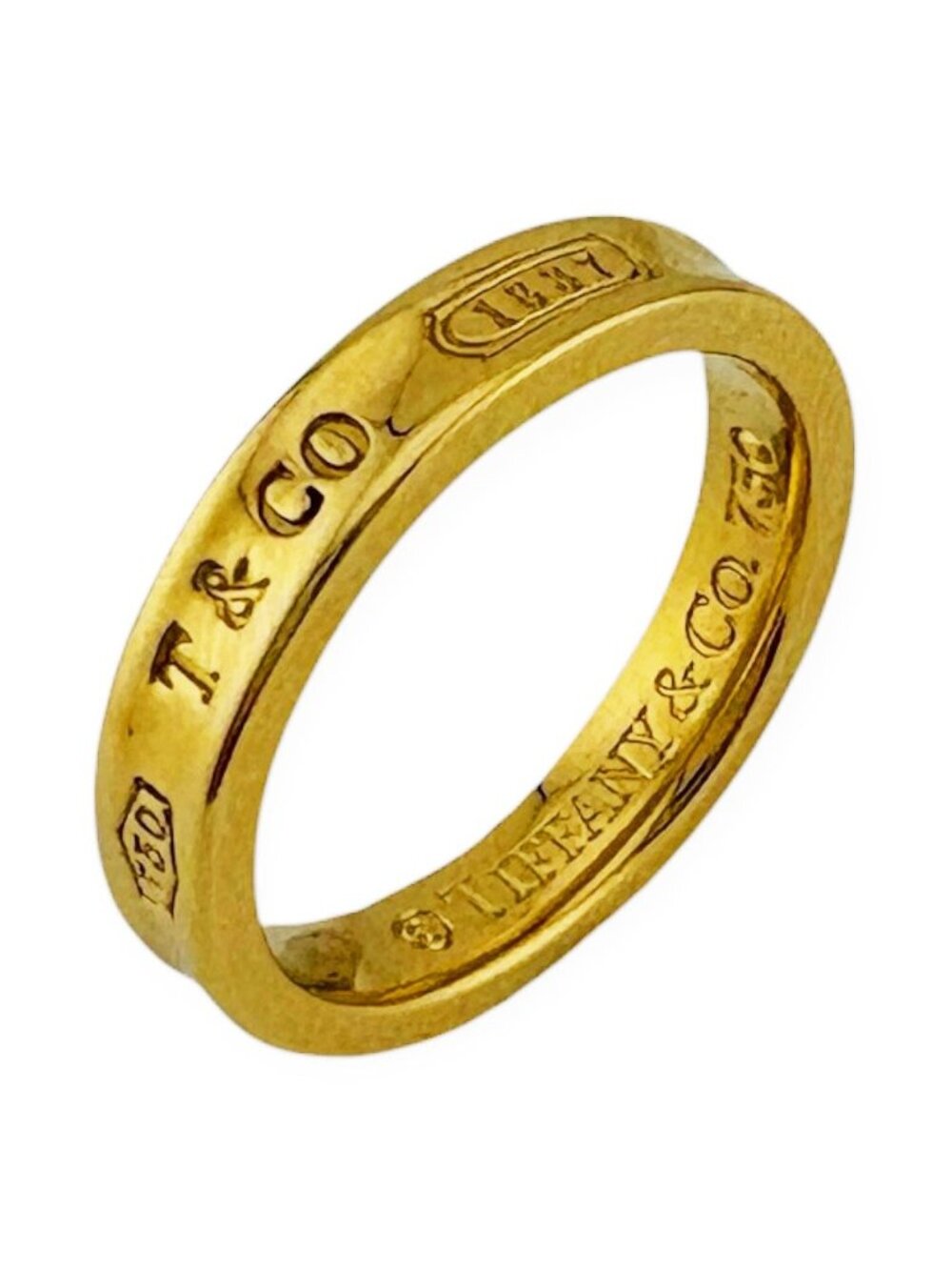 Tiffany & Co 1837 Narrow Ring 18k Yellow Gold